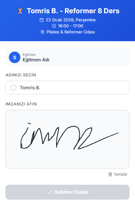 QR Yoklama İmza Alanı